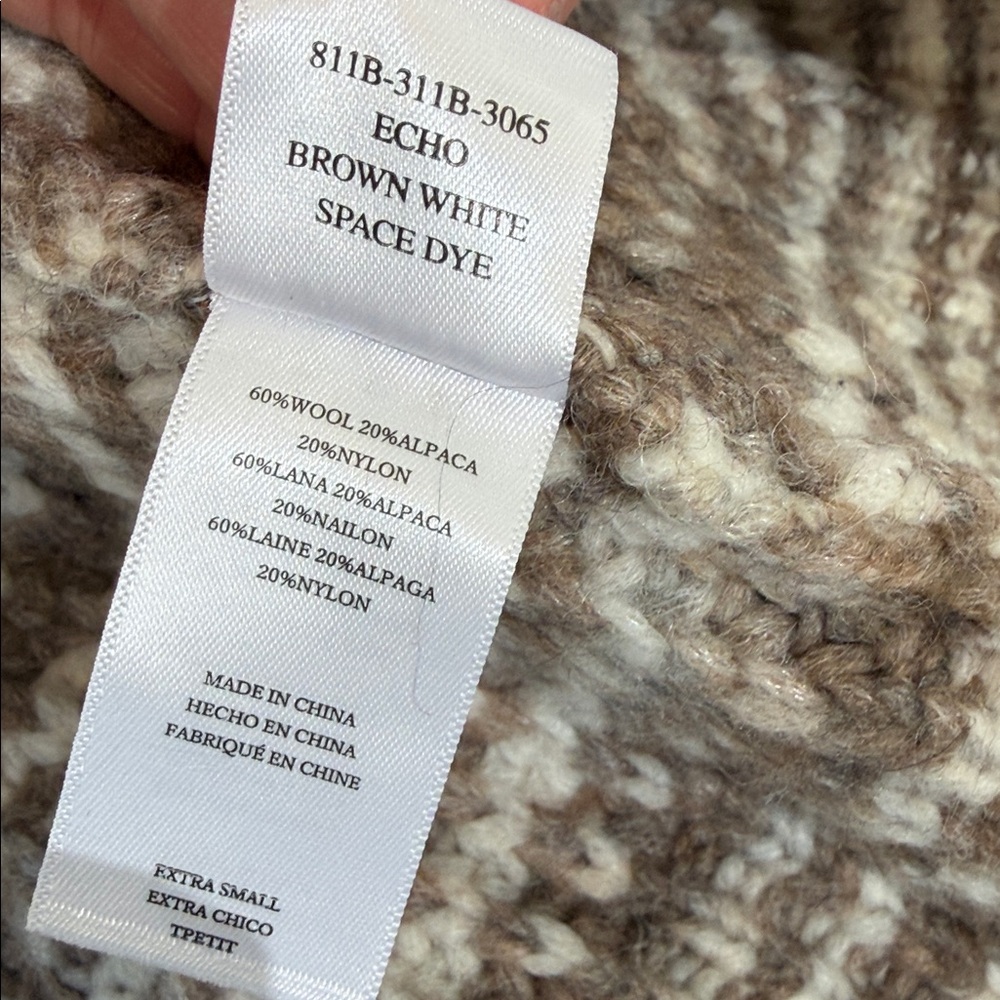 Rails Echo Sweater XS Brown White Space Dye Knit Wool Blend - Picture 11 of 12